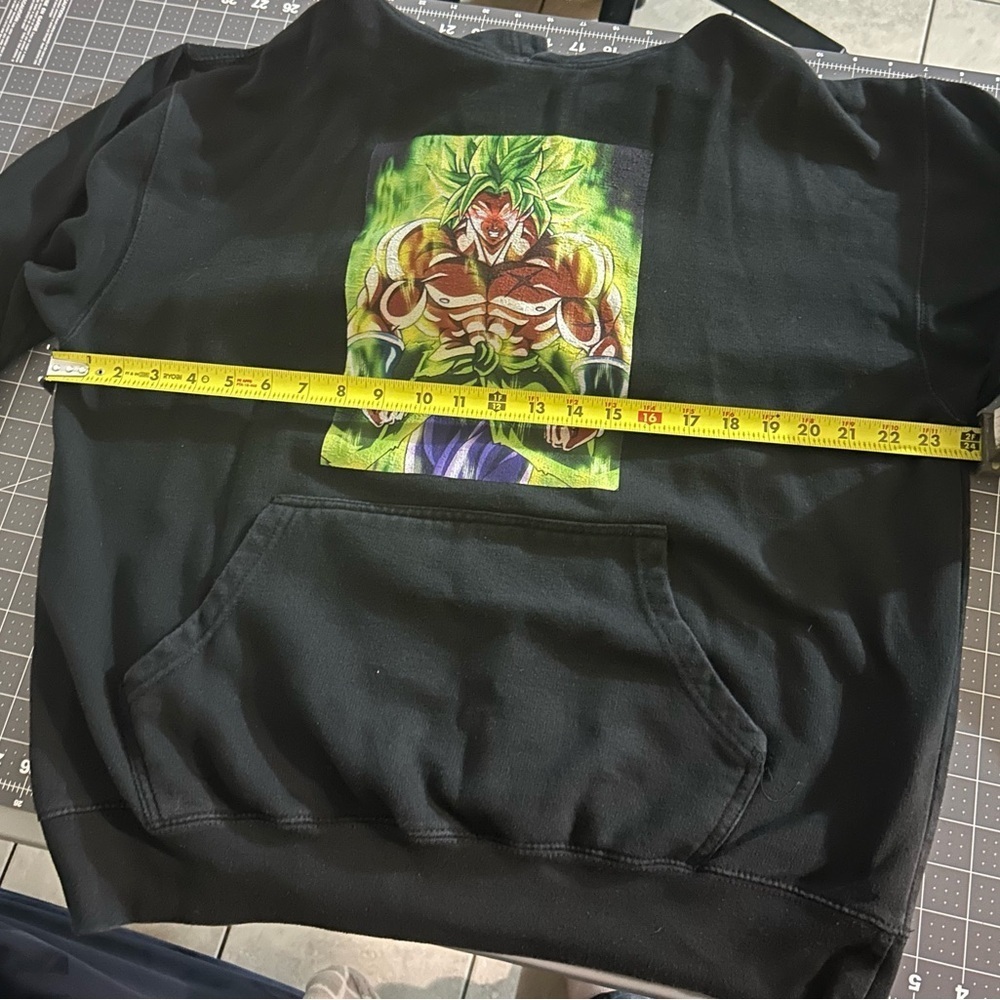 Men's Black Anime Graphic Hoodie - Picture 3 of 8